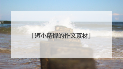短小精悍的作文素材