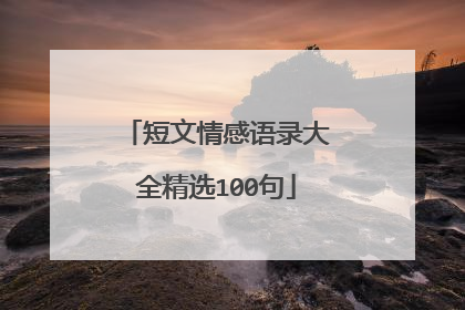 短文情感语录大全精选100句