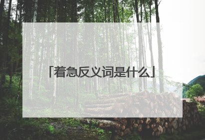 着急反义词是什么