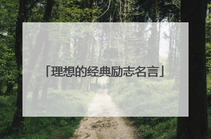 理想的经典励志名言