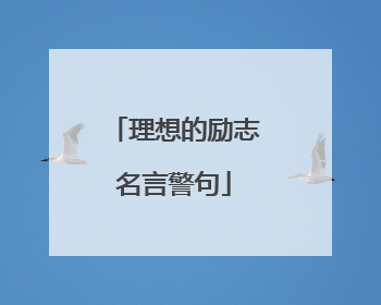 理想的励志名言警句