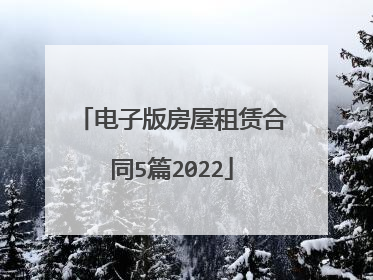 电子版房屋租赁合同5篇2022