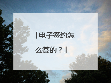 电子签约怎么签的?