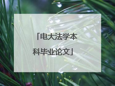 电大法学本科毕业论文