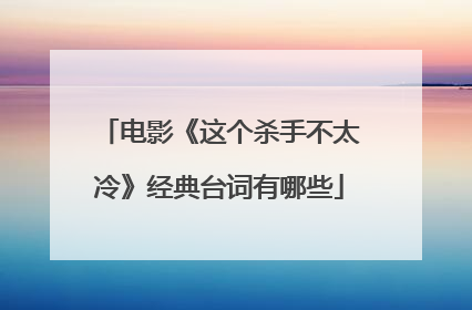 电影《这个杀手不太冷》经典台词有哪些