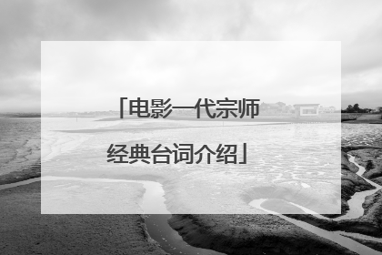 电影一代宗师经典台词介绍