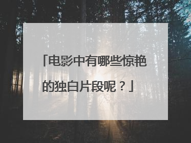 电影中有哪些惊艳的独白片段呢？