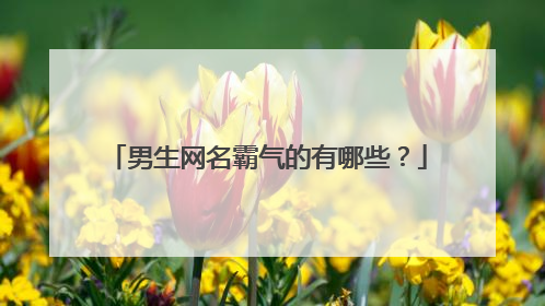 男生网名霸气的有哪些?