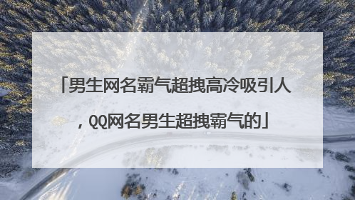 男生网名霸气超拽高冷吸引人，QQ网名男生超拽霸气的