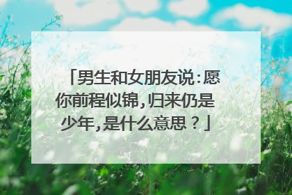 男生和女朋友说:愿你前程似锦,归来仍是少年,是什么意思?