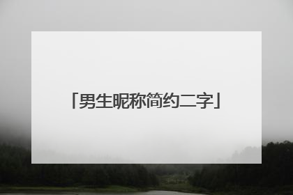 男生昵称简约二字