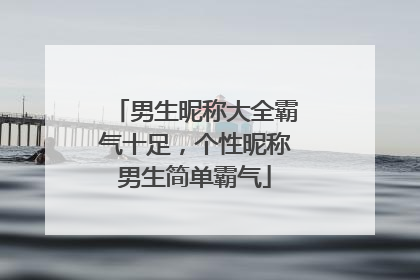 男生昵称大全霸气十足，个性昵称男生简单霸气