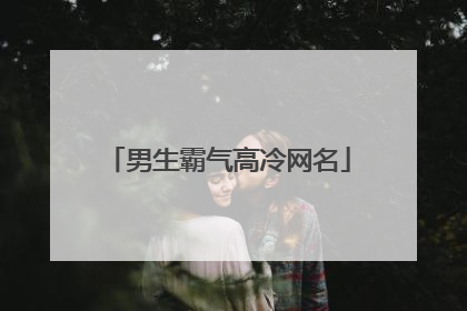 男生霸气高冷网名