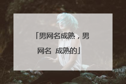男网名成熟，男网名 成熟的