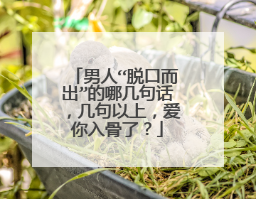 男人“脱口而出”的哪几句话，几句以上，爱你入骨了？