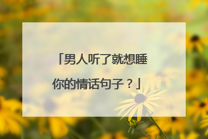 男人听了就想睡你的情话句子？