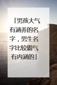 男孩大气有涵养的名字,男生名字比较霸气有内涵的
