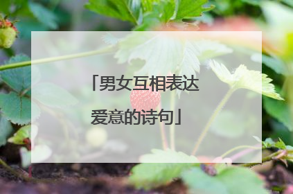 男女互相表达爱意的诗句