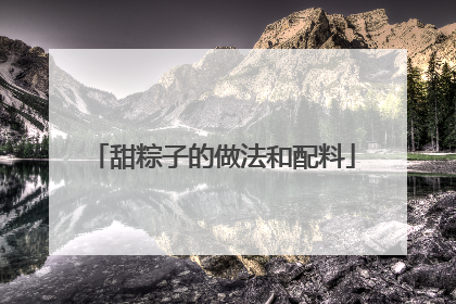 甜粽子的做法和配料