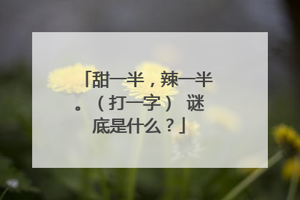 甜一半，辣一半。（打一字） 谜底是什么？