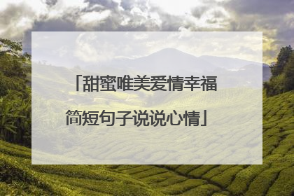 甜蜜唯美爱情幸福简短句子说说心情