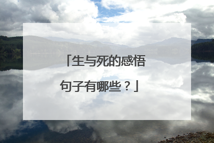 生与死的感悟句子有哪些?