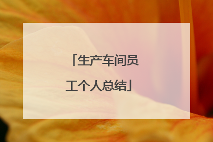 生产车间员工个人总结