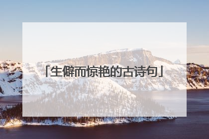 生僻而惊艳的古诗句