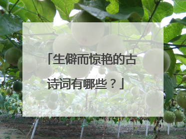 生僻而惊艳的古诗词有哪些?