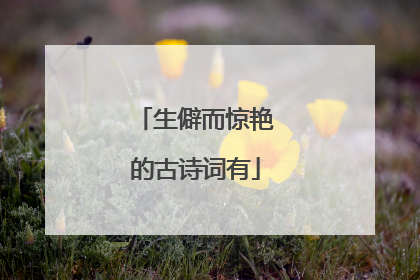 生僻而惊艳的古诗词有