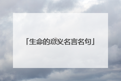 生命的意义名言名句