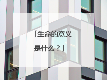 生命的意义是什么?