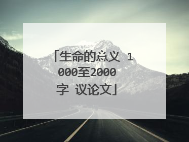 生命的意义 1000至2000字 议论文