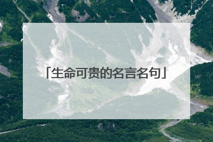 生命可贵的名言名句