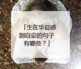 生在华夏感到自豪的句子有哪些？