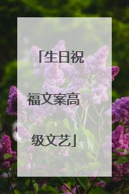 生日祝福文案高级文艺