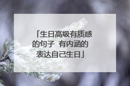 生日高级有质感的句子 有内涵的表达自己生日