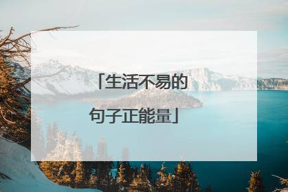 生活不易的句子正能量