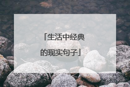 生活中经典的现实句子