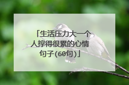 生活压力大一个人撑得很累的心情句子(60句)