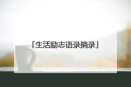 生活励志语录摘录