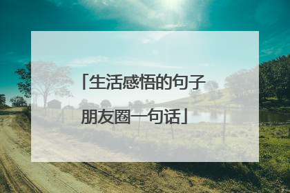 生活感悟的句子朋友圈一句话