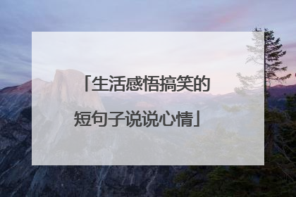 生活感悟搞笑的短句子说说心情