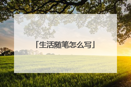 生活随笔怎么写