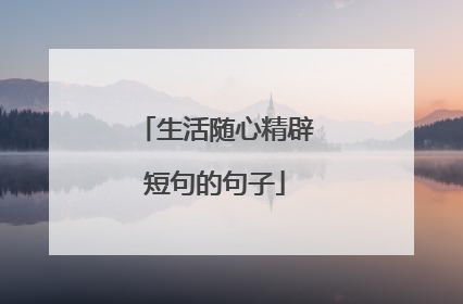 生活随心精辟短句的句子