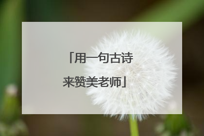 用一句古诗来赞美老师