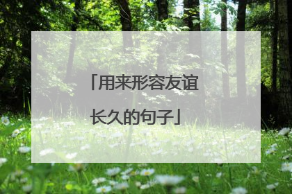 用来形容友谊长久的句子