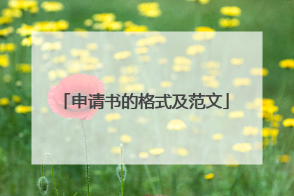 申请书的格式及范文