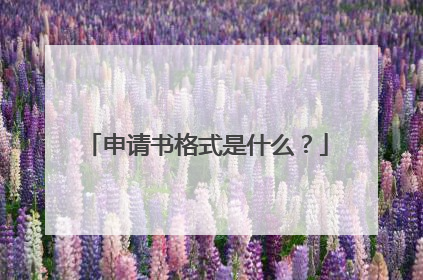 申请书格式是什么？