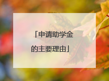 申请助学金的主要理由